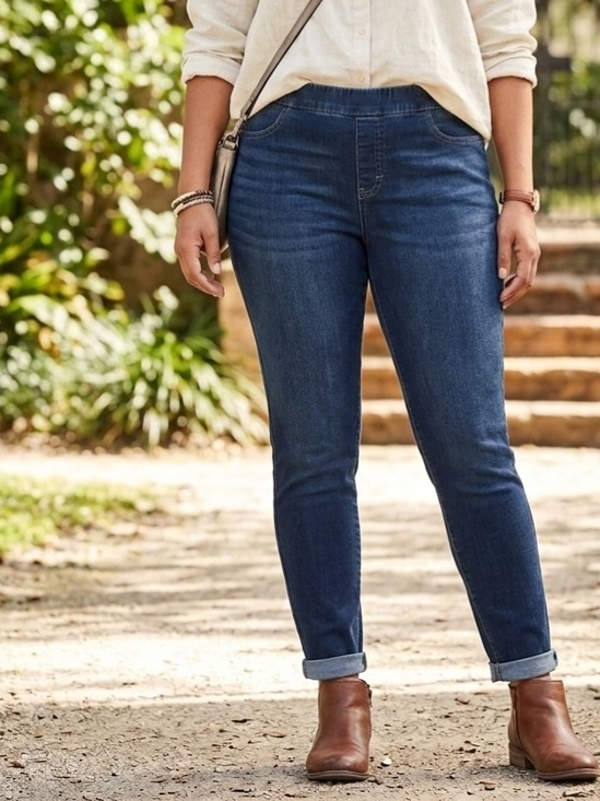 EVRI Denim - EVRI Indigo Blue Stretch Jeggings - Slim Waistband